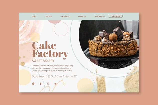 美味蛋糕工厂登录页模板随时打印营养主页