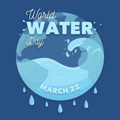 星球手绘世界水日插图与行星世界世界水日庆祝