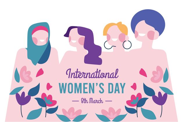 女人国际妇女节插画女人庆祝3月8日