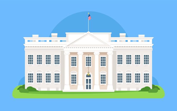 房子详细的白宫插图白宫住宅插图