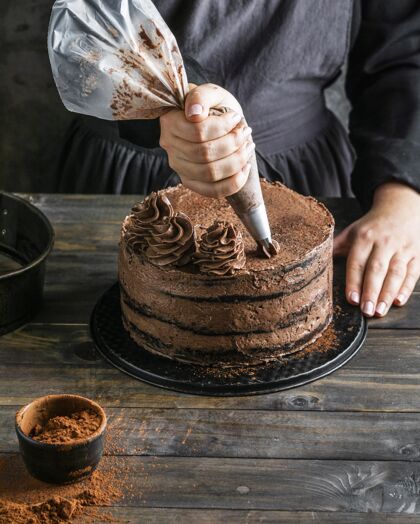 甜点美味的巧克力蛋糕配料美味美食