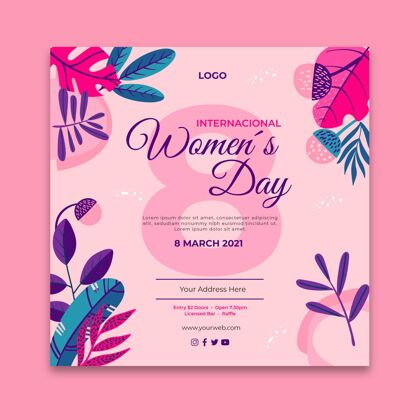 准备打印国际妇女节传单花卉3月8日国际