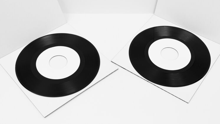 音乐唱片黑胶唱片模型的安排乙烯基唱片组成音乐