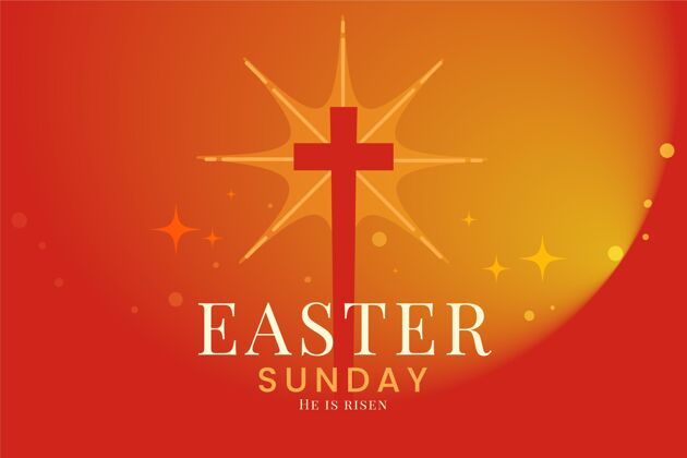 宗教平面设计复活节星期天传统复活节周日平面设计