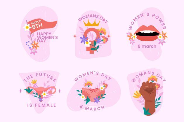 全球国际妇女节标签文化徽章标签