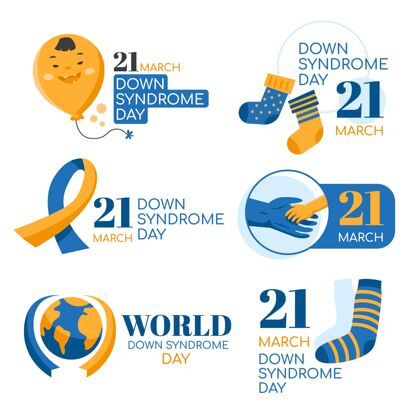 模板世界唐氏综合症日标签集绘图残疾团结