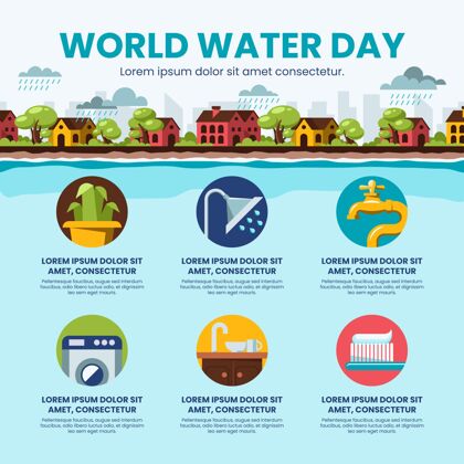 地球世界水日信息图意识生态节约用水