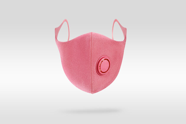 疾病粉红色泡沫面具与阀门设计元素面罩疾病病毒