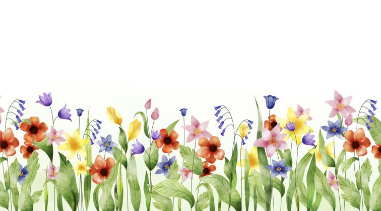 背景春天的背景是水彩画墙纸花自然