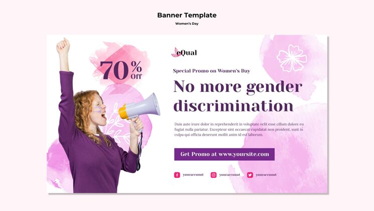 网络模板妇女节庆祝横幅全球性别平等国际