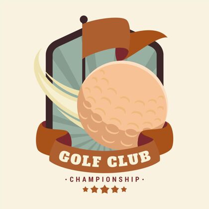标语详细复古高尔夫标志模板VintageGolfBranding