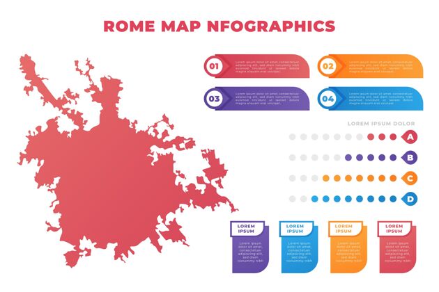 地图渐变罗马地图信息图数据地理图形