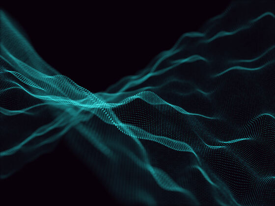 技术一个流动粒子的抽象背景的三维渲染渲染波丛