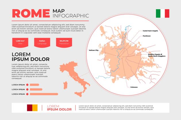 信息平面设计中的罗马地图信息图过程地图信息图数据