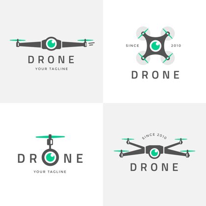 无人机扁平无人机标志系列平面设计平面品牌