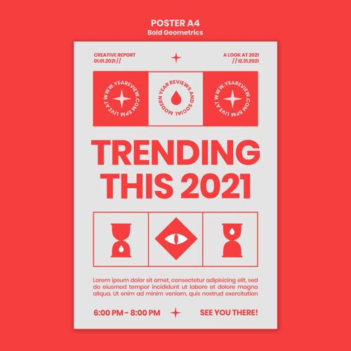 新海报模板新年回顾和趋势2021年2020