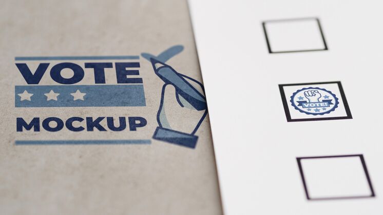 政治贴上邮票的选票模型自由投票庆祝