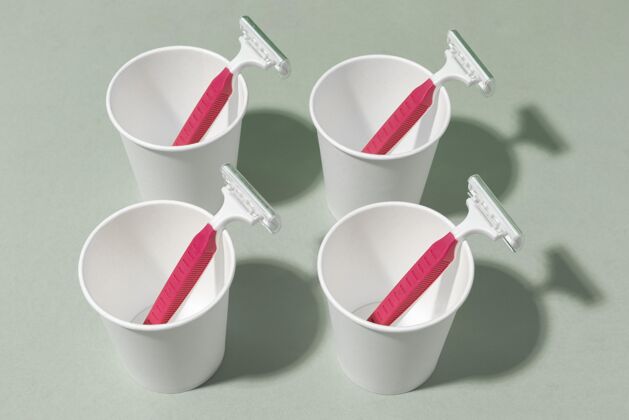 一次性高瞻远瞩粉红色刀片杯环境生态回收