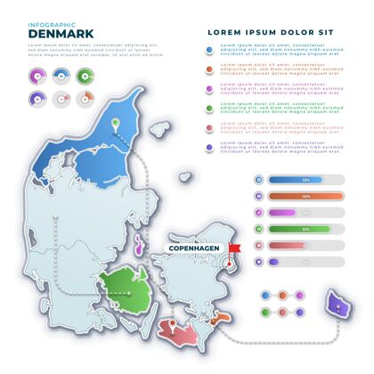 选项渐变丹麦地图信息图数据过程地图