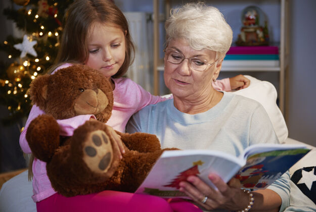 泰迪我想读一本像我奶奶一样的书拼写圣诞之夜女孩