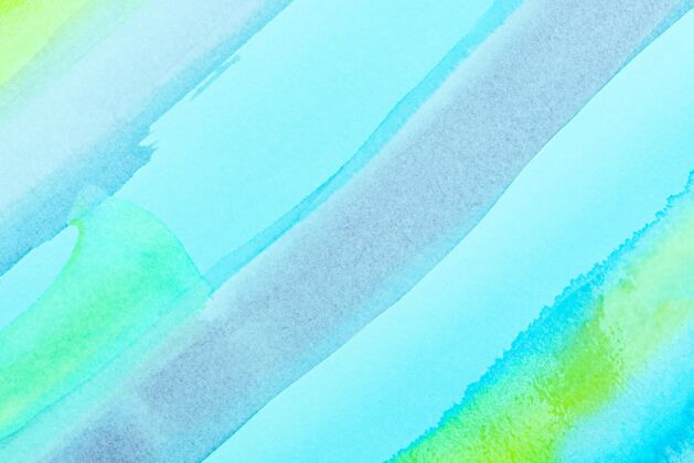 粉彩抽象的水彩灯生动的蓝绿色背景油漆画布彩色