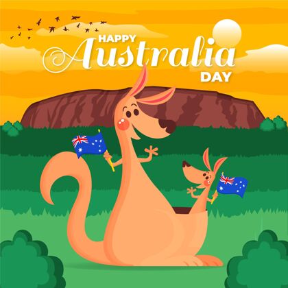 澳大利亚澳大利亚平日插画一月26日澳大利亚日日