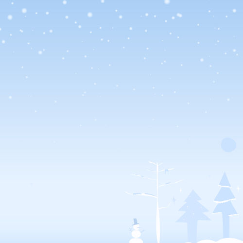 装饰水彩画的雪景与圣诞树和雪人 复制空间背景闪烁场景