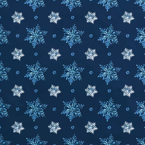 准备印刷蓝色圣诞雪花无缝图案冷冻冬天冰