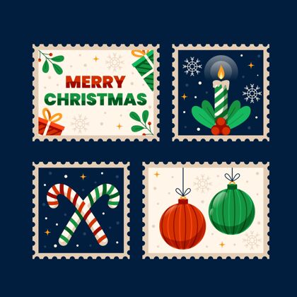 事件平面设计圣诞集邮平面欢乐设计
