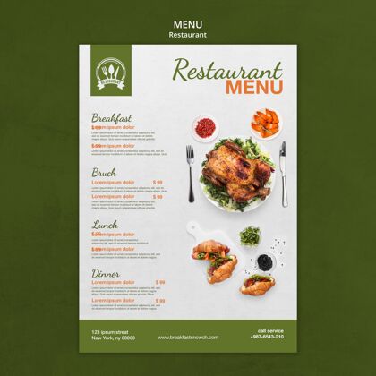 餐厅餐厅菜单海报与食品印刷模板食物印刷模板模板