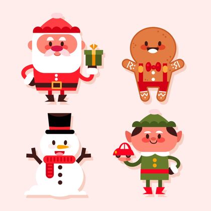 快乐平面设计圣诞人物系列平面设计季节节日