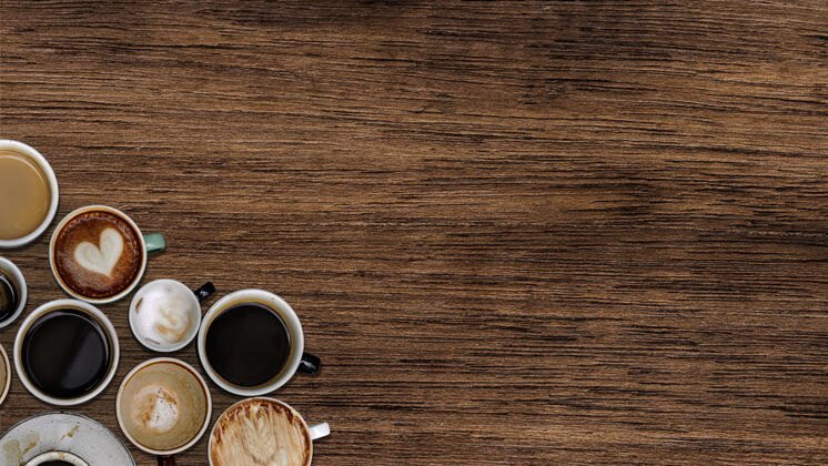 饮料自然木质纹理的袖口杯饮料咖啡咖啡馆