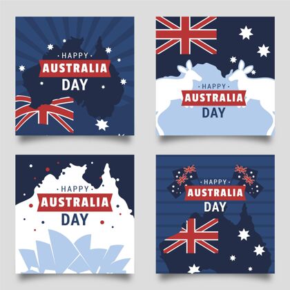 国旗澳大利亚日贺卡系列一月国家日子