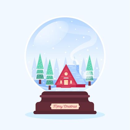 快乐平面设计圣诞雪球地球仪文化十二月雪球
