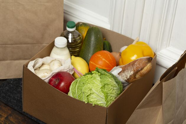 运输垫上的高角度蔬菜盒预防服务生活方式
